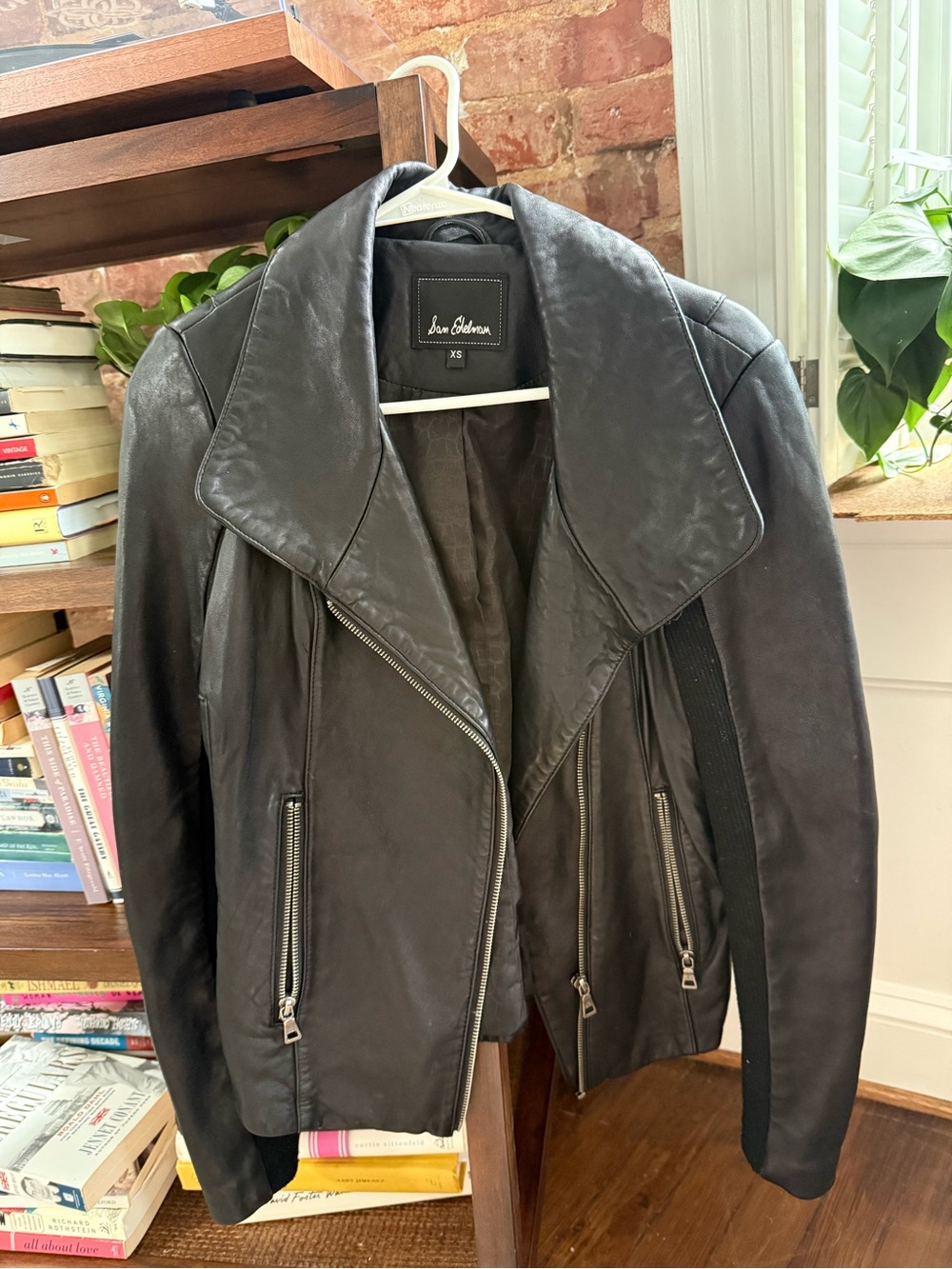 Sam Edelman Black Leather Asymmetric Moto Jacket
